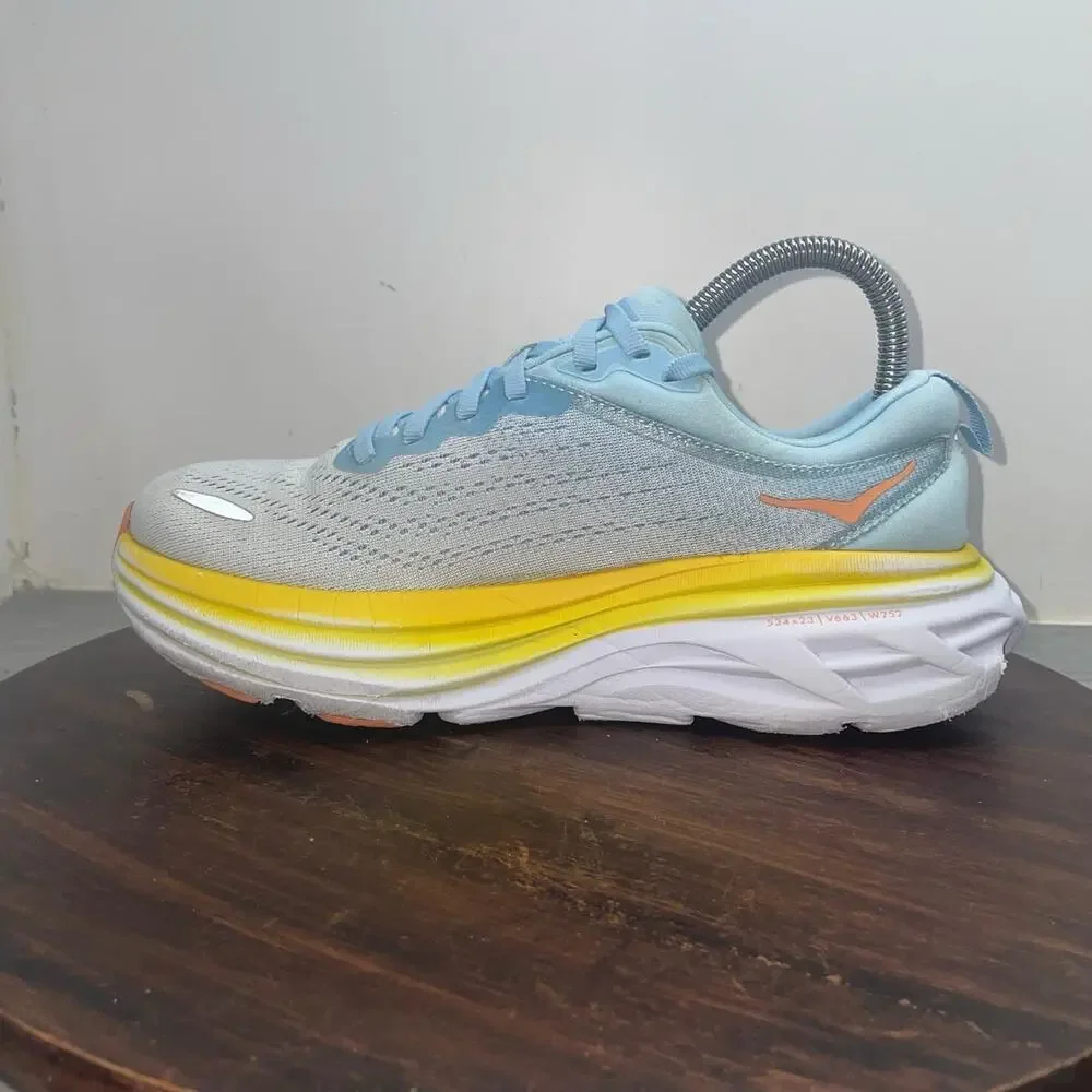 Hoka One One Bondi 8 Womens 6.5 B Shoes Blue Running Sneakers 1127952 SSCA - Picture 2 of 13